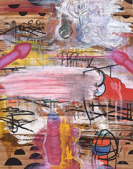 Ceiling, Mixed media on wood veneers