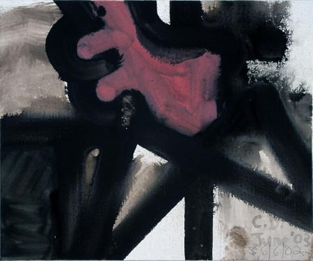 Composite Image (Throat), Mixed media on linen