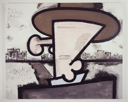 Dead Space (Ghost Town), Mixed media on linen