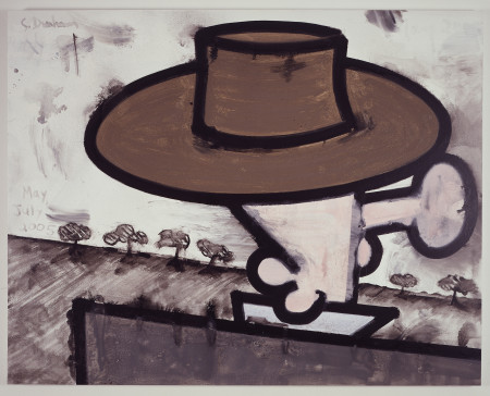 Dead Space (Trees), Mixed media on linen