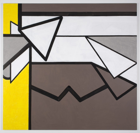 Dead, Yellow: Five, Mixed media on linen