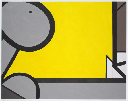 Dead, Yellow: Two, Mixed media on linen