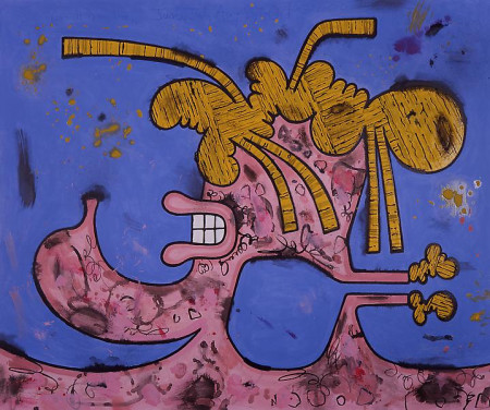 Female Portrait (Five), Mixed media on linen