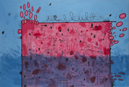 Flood (Deep Blue), Mixed media on canvas