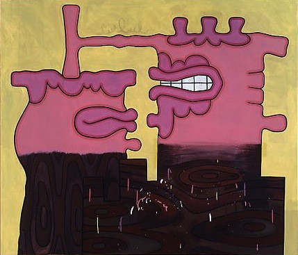 Fly-Agaric Men, Mixed media on linen