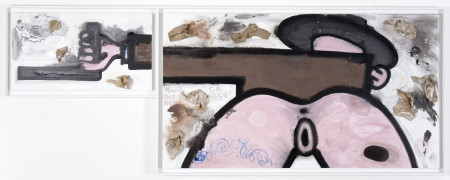 Garbage, Ratio (Disconnect), Mixed media on linen