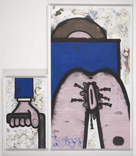 Garbage, Ratio (Drop the Gun!), Mixed media on linen