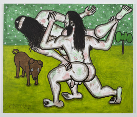 Green Evening (3), Mixed media on linen