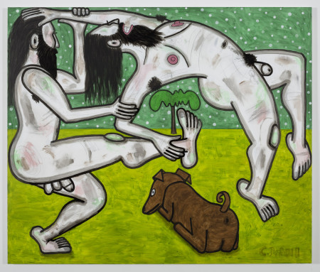 Green Evening (A), Mixed media on linen