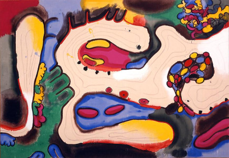 Group E #1, Mixed media on bleached linen