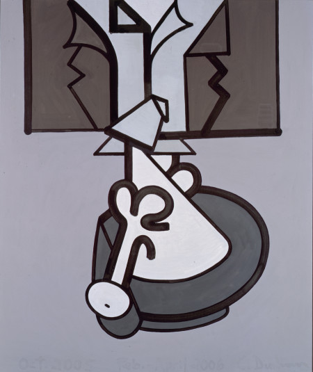 Hanging, Mixed media on linen