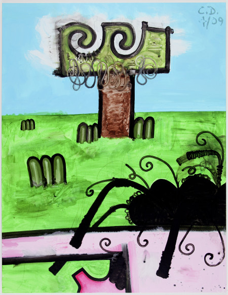 Hers/Grass/Two, Mixed media on canvas