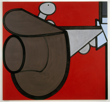 In Red Space (Five), Mixed media on linen