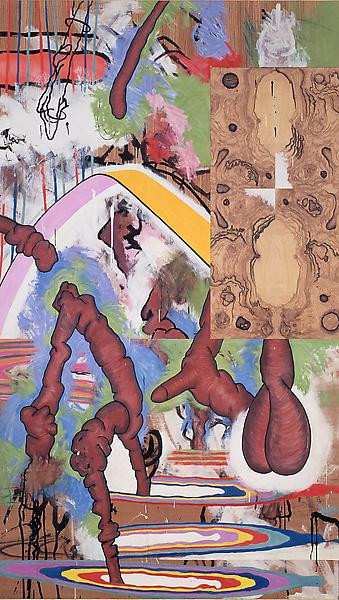 Insert, Mixed media on assorted wood veneers on panel