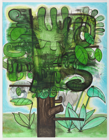 Late Trees #1, Mixed media on linen