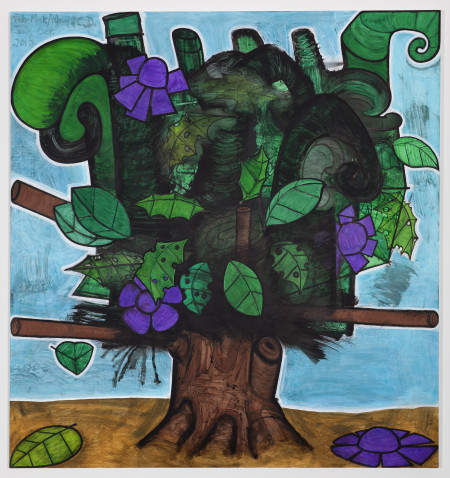 Late Trees #7, Mixed media on linen