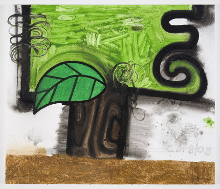 Leaf (four), Mixed media on linen