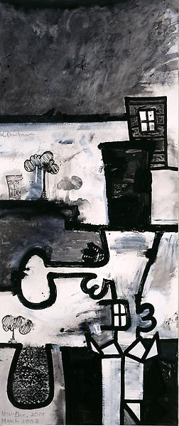 Meso-Kingdom Nine (Long View), Mixed media on linen