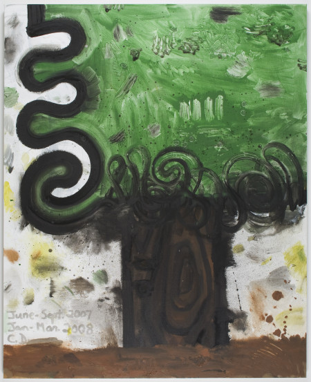 "New/Tree C", Mixed media on linen