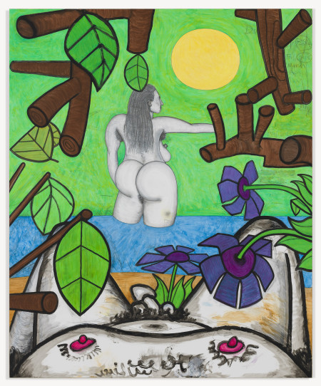 Now and Around Here (2), Mixed media on linen