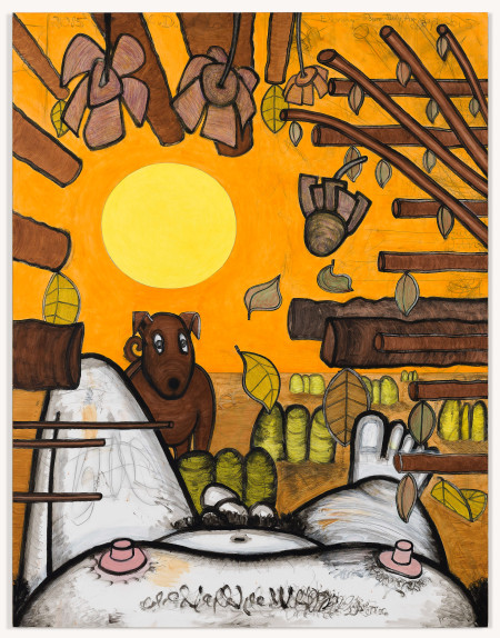 Now and Around Here (3), Mixed media on linen