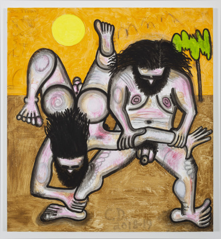 Orange Sky (4), Mixed media on linen