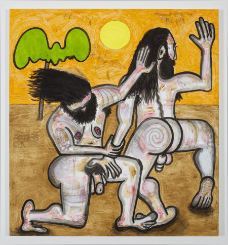 Orange Sky (A), Mixed media on linen