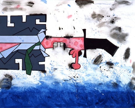 Over the Water, Mixed media on linen