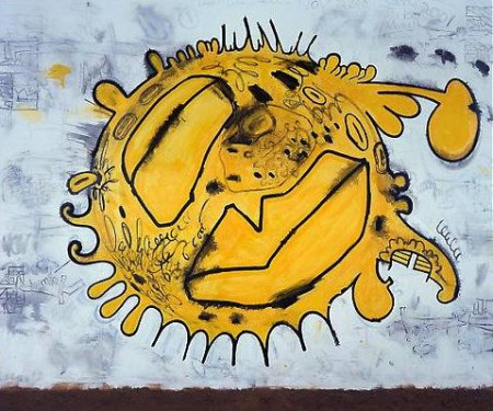 Solar Eruption, Mixed media on linen