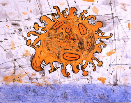 Sunny, Mixed media on linen