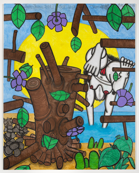 The Beach, Mixed media on linen