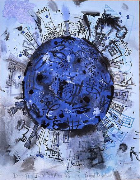 The Memory Planet, Mixed media on linen