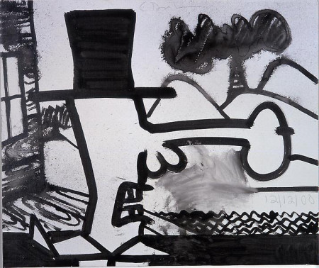 The Search for Orgone (G), urethane, acrylic and graphite on linen