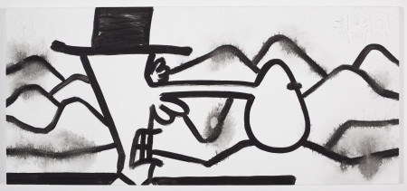 The Search for Orgone, Mixed media and pencil on linen