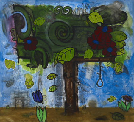 Time Storm Three (Tree of Life), Mixed media on linen