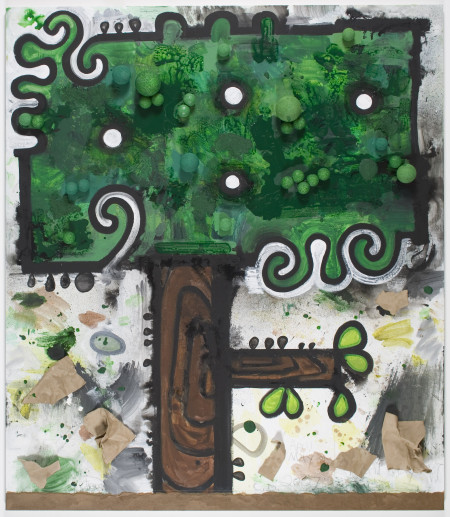 Tree (A), Mixed media on linen