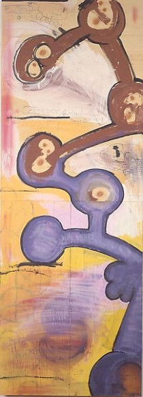 Untitled, Mixed media on wood veneer (2 panels, each 30 x 24 in.)