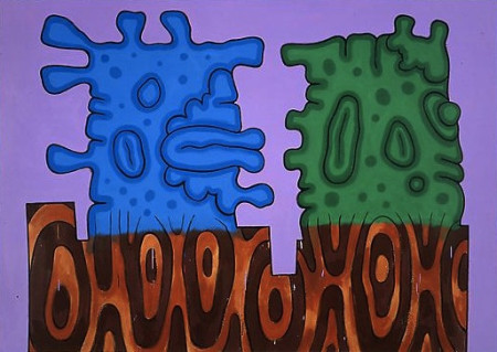 Us, Mixed media on linen