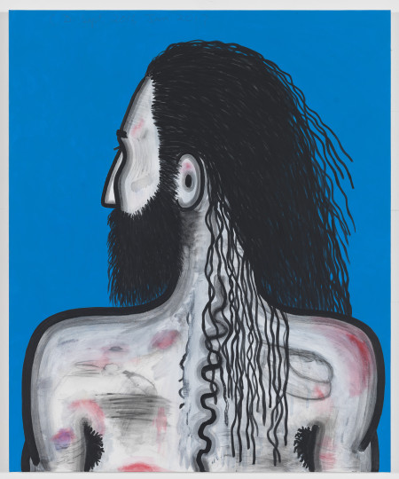 Wrestler (1), Mixed media on linen