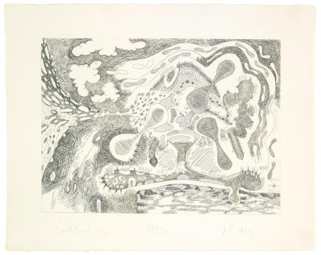 Shape on a Base, Etching on J. Whatman 1952 handmade paper