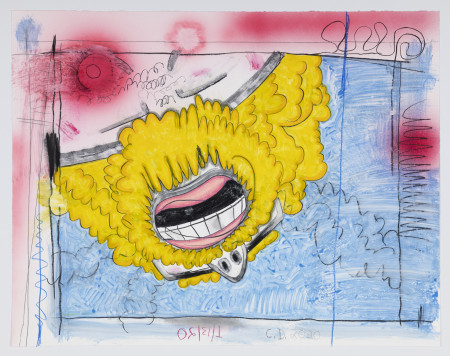 Untitled, 1/13/20, Monotype in watercolor and watercolor pencil on Lanaquarelle