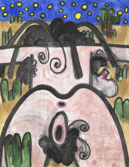 Untitled (1), Monotype in watercolor and pencil on Lanaquarelle paper