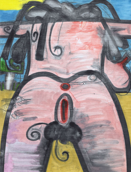 Untitled (10/7/09), Monotype in watercolor and pencil on Lanaquarelle paper