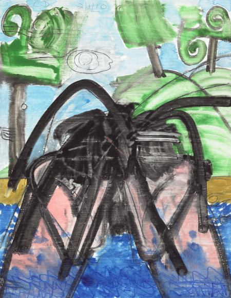 Untitled (2/1/10), Monotype in watercolor and pencil on Lanaquarelle paper