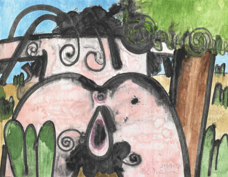 Untitled (2), Monotype in watercolor and pencil on Lanaquarelle paper