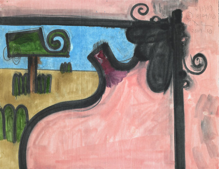 Untitled (3), Monotype in watercolor and pencil on Lanaquarelle paper