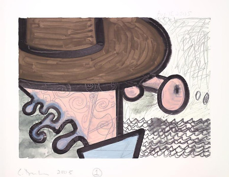 Untitled (#1), Monotype in watercolor and pencil on Lanaquarelle paper