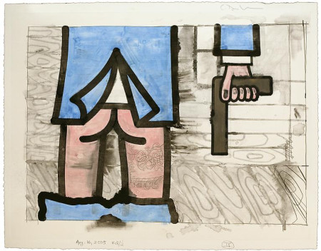 Untitled (IV 2/2), Monotype in watercolor and pencil on Lanaquarelle paper