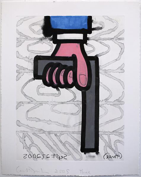 Untitled (Three), Monotype in watercolor and pencil on Lanaquarelle paper