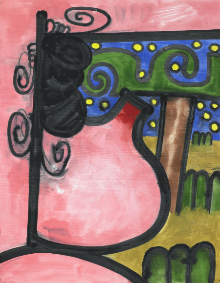 Untitled (5), Monotype in watercolor and pencil on Lanaquarelle paper